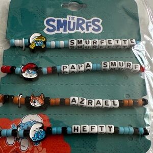 The Smurfs Kids Beaded Character Bracelet Set - Blue, Red, Orange, Black